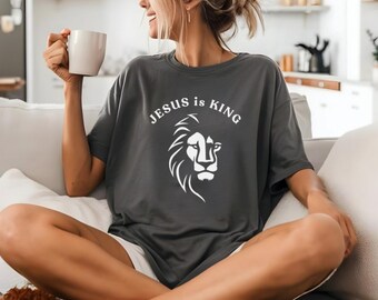 Jésus est roi T-shirt couleurs confort, t-shirt verset de la Bible