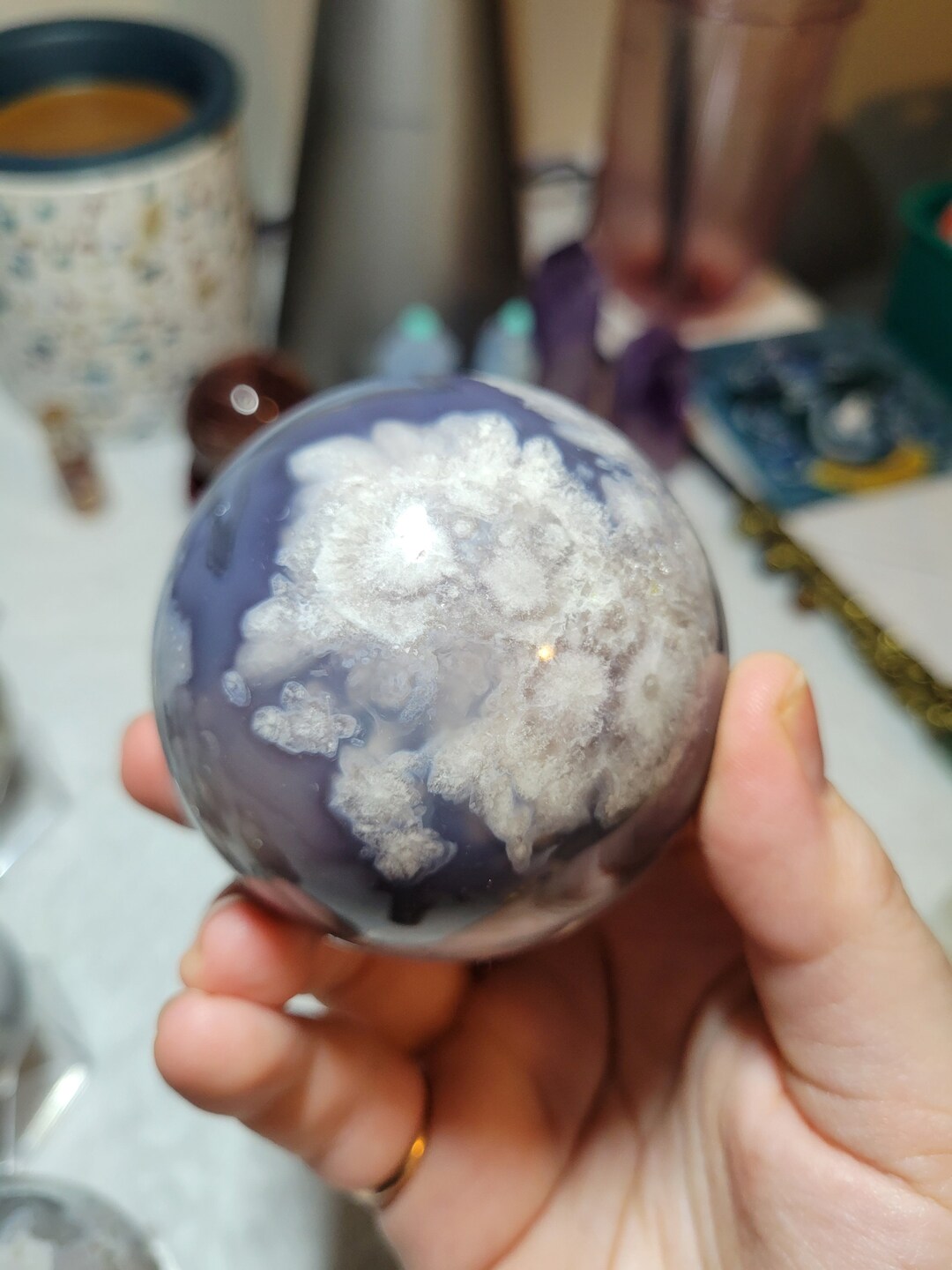 Black Flower Agate natural Not Dyed Etsy