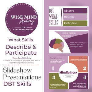 DBT What Skills Presentation Slides for Describe and Participate skills