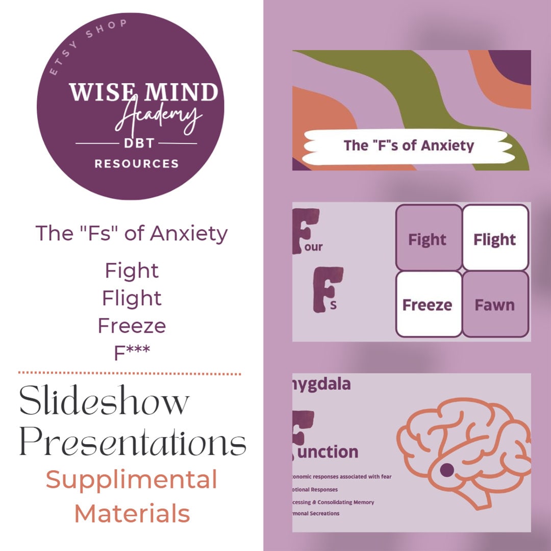 F's of Anxiety: Fight, Flight, Freeze, Fawn, F - Etsy