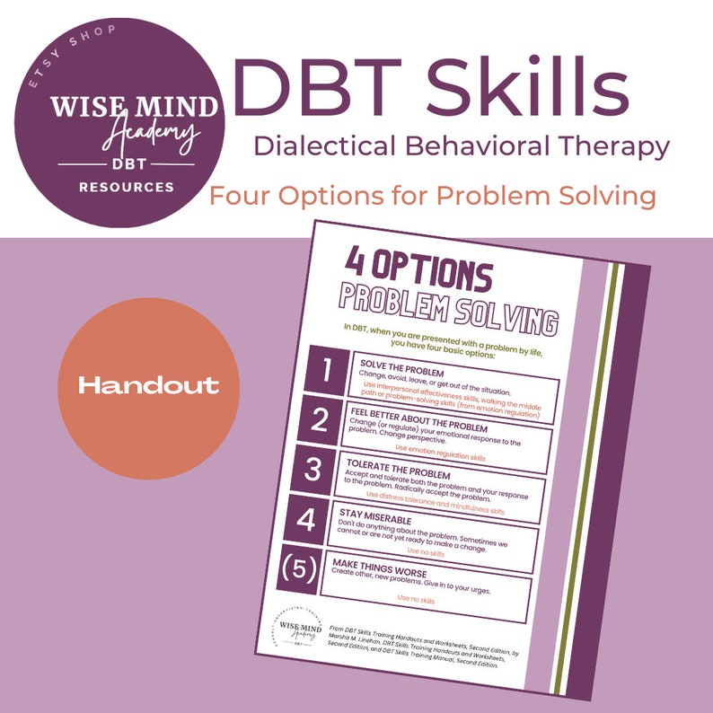 4 Options for Problem Solving HANDOUT - Etsy