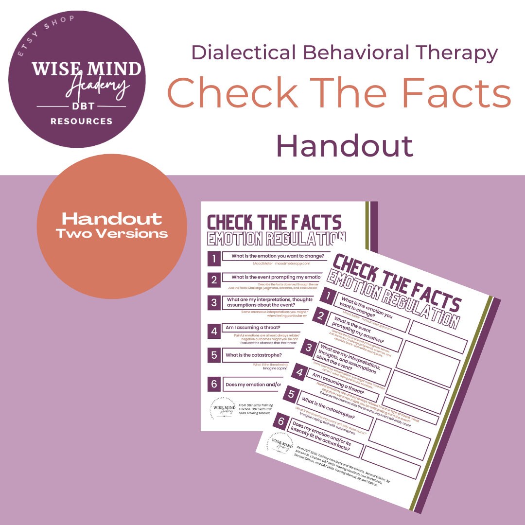 Check the Facts (emotion Regulation Skills) Slide Show Presentation and ...