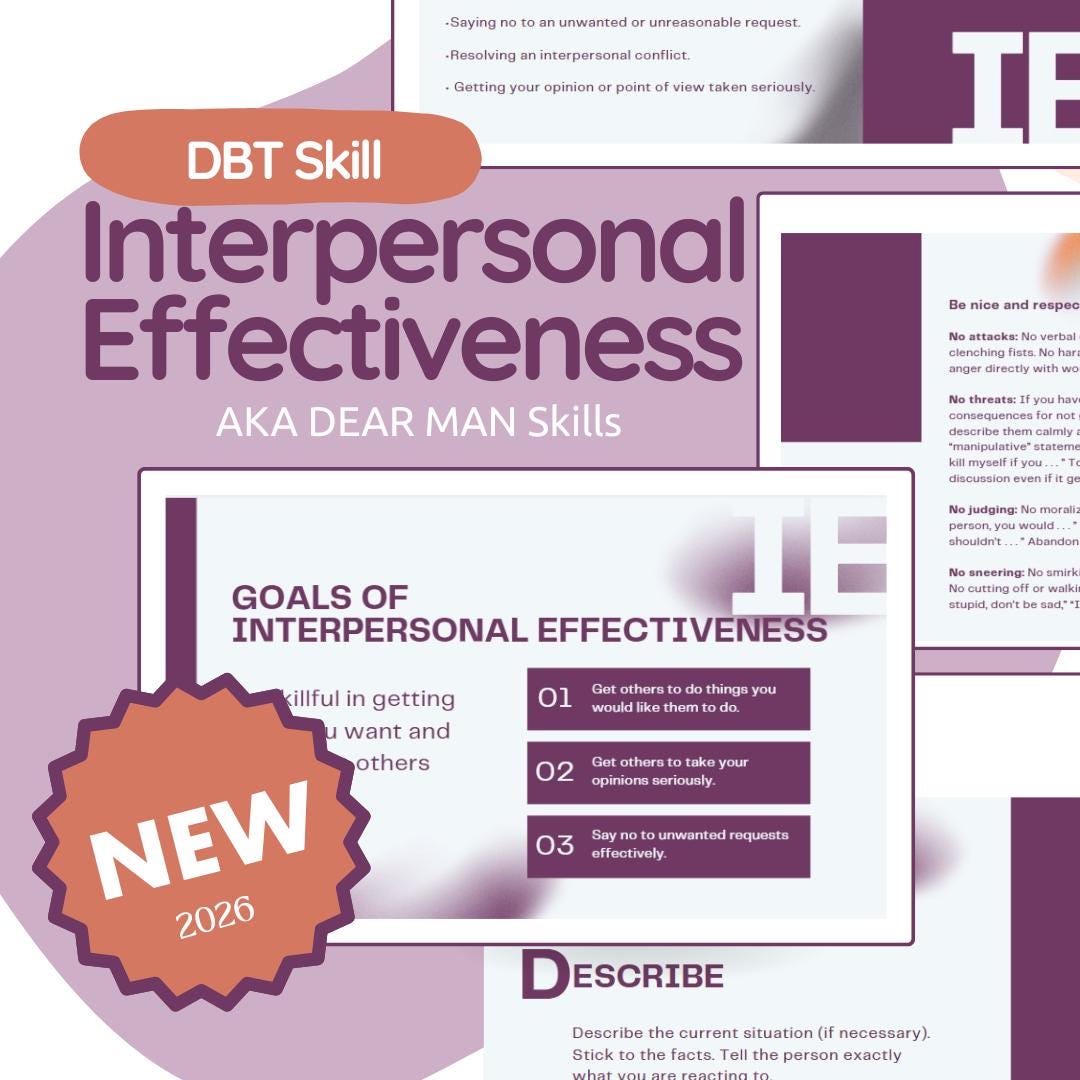 Give Fast DBT Interpersonal Effectiveness Skills: Dear Man, Give, Fast Slide Deck ...