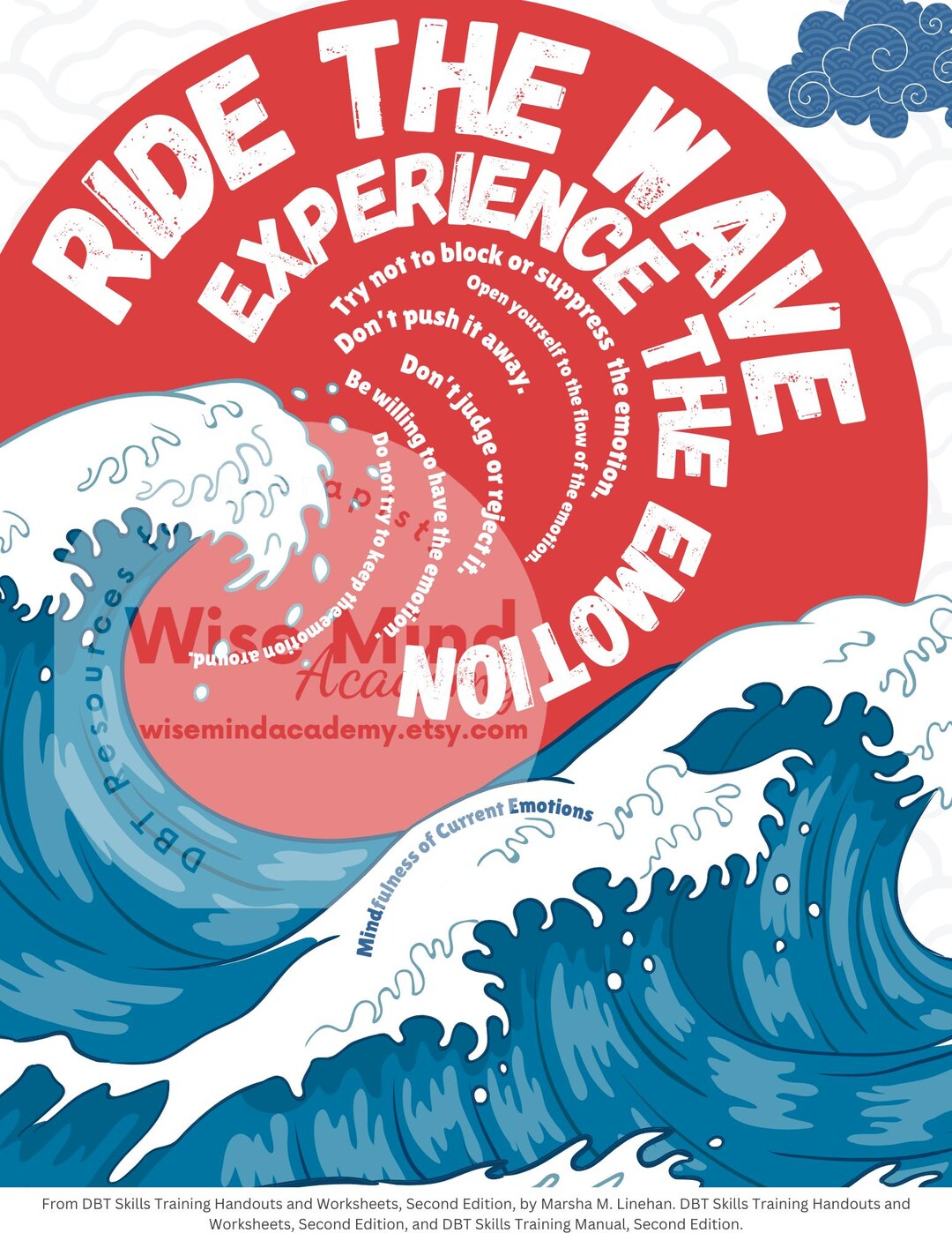 Ride The Wave DBT Handout Emotion Regulation Skill PDF JPG Etsy