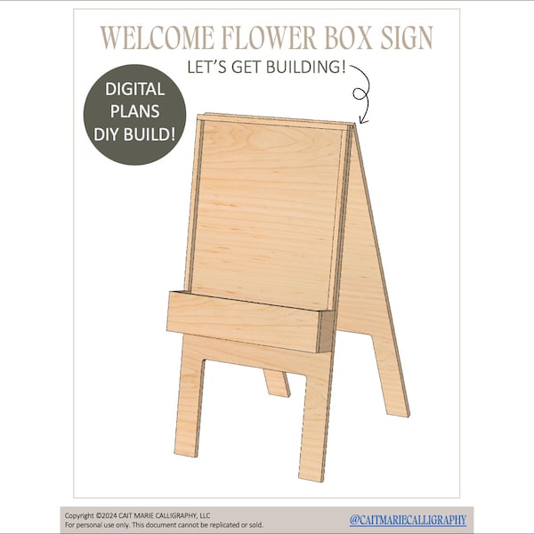 Downloadable Wedding Sign Flower Box Stand DIY Wedding Sign Plans Flower Box Welcome Sign for Wedding Tutorial with Built In Stand
