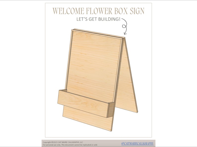 Downloadable Wedding Sign Flower Box DIY Wedding Sign Plans Flower Box