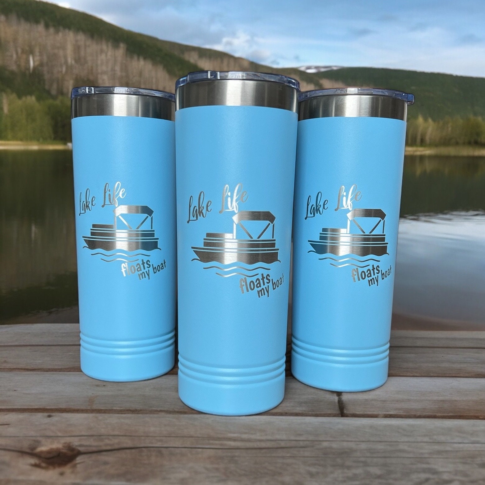 Personalized lake life  Tumbler | ADD your name | Laser engraved | Powder coated | Gifts | Bachelorette