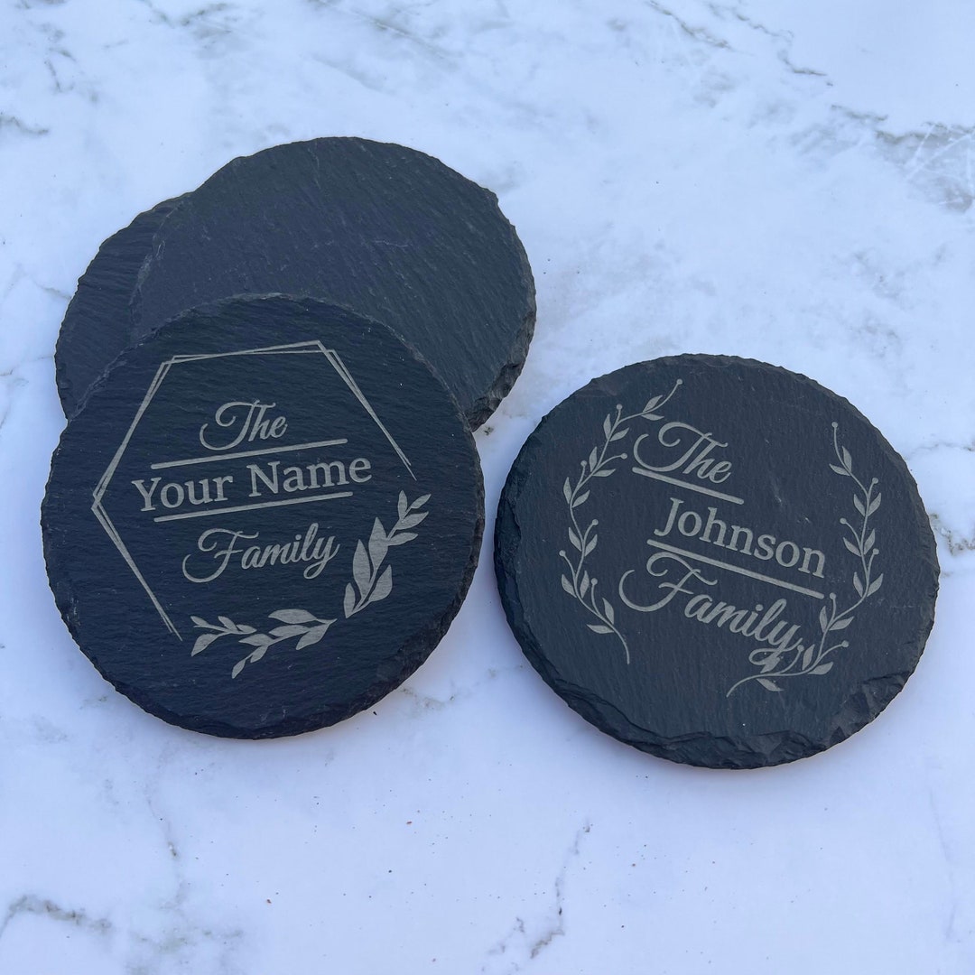 Personalized Family Slate Coasters - Etsy
