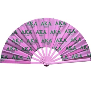 Abanico Clack grande personalizado de 13" de hermandad, abanico Clack plegable de mano griego, abanico Clack 2025, diseño plegable y portátil.