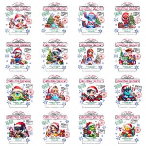 CUSTOM Cartoon Christmas Santa Sack Bundle, Xmas Tote Bag Png, Christmas Png,  Add Kids Name Png, Green Mean Guys Png,Digital File