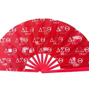 Abanico Clack grande personalizado de 13" de hermandad, abanico Clack plegable de mano griego, abanico Clack 2025, diseño plegable y portátil.