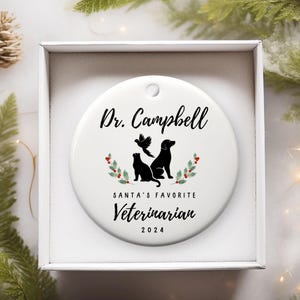 Veterinarian Ornament, Veterinarian Gift, Appreciation Gift For Veterinarian, Vet Ornament, Veterinarian Christmas Keepsake