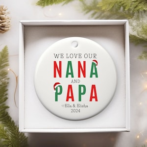 Presentes para vovó e papai, enfeite de Natal para vovó e papai, enfeite para vovó e papai, enfeite de Natal para vovó e vovô, ideia de presente para vovó e vovô