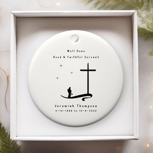Firefighter Memorial Gifts, Personalized Firefighter Memorial Ornament, Religious, Sympathy Gift For Spouse, Family Memory Keepsake Gifts