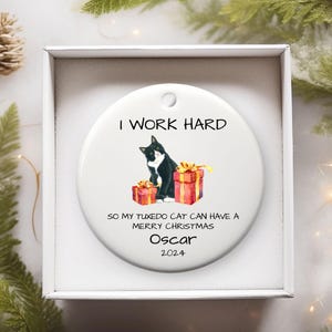 Tuxedo Cat Gifts, Tuxedo Cat Ornament, Funny Tuxedo Cat Gift, Tuxedo Cat Christmas Ornament, Tuxedo Cat Owner Gift for Him or Her