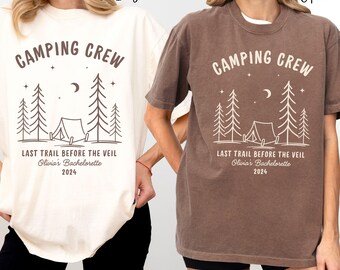 Camp Bachelorette Shirts Custom Camping Theme Cabin Crew Tshirt Gifts for Bridesmaids Bach Club Graphic Tee