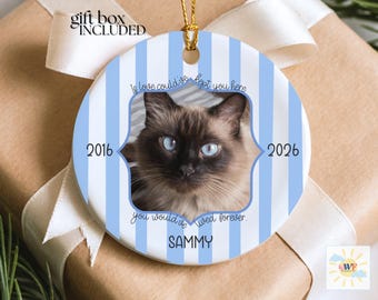 Custom Cat Sympathy Gift Pet Memorial Photo Ornament Pet Loss Keepsake