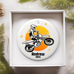 Personalized Dirt Bike Ornament, Custom Ornament for Motocross Lover, Dirt Bike Keepsake, Unique Motorcycle Racing Gift for Him or Her