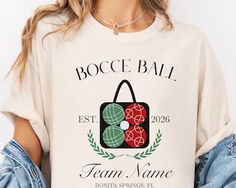 Custom Bocce Ball Team Shirt Personalized Bocce Shirt Game Day Graphic Tee for Her or Him