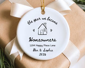 Our First Home Ornament Personalized Housewarming Gift First House Address Keepsake From Realtor First Time Homebuyer Memorabilia