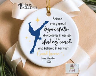 Figure Skating Coach Ornament Personalized Skating Coach Christmas Ornament from Student Thank You Appreciation Gift from Figure Skater