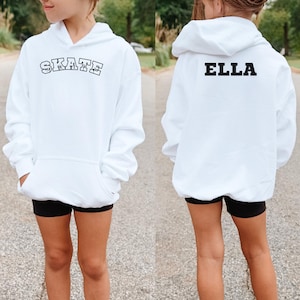 Personalized Ice Skating Sweatshirt, Custom Gift for Figure Skater, Cute Youth Figure Skating Hoodie for Her, Skate Apparel, Skating Sweater