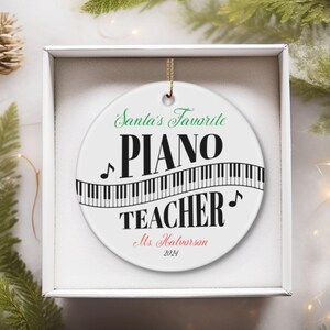 Personalized Piano Teacher Ornament: Custom Keepsake Gift