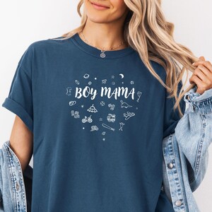 Comfort kleuren shirt mama jongen, leuk cadeau voor moeder van jongens, aankondiging nieuwe moeder zwangerschap, gender Reveal-shirt, babyaankondiging douchecadeau