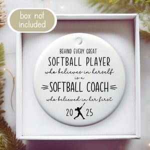 Softball Coach Ornament, Personalized Softball Coach Gift, Custom Christmas Gift for  Coach, Thank You Appreciation Gift from Team to Coach