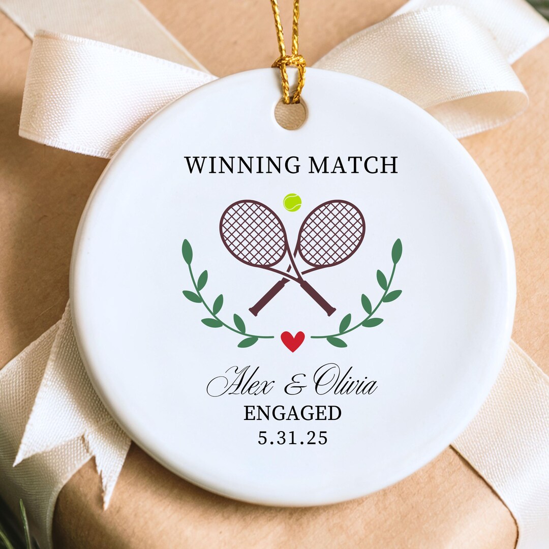 Personalized Tennis Ornament: Custom Engagement Keepsake With Tennis ...