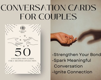 Conversation Starter Cards for Couples, Printable, Conversation Starters, Intimacy Cards