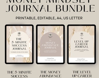 The Money Mindset Journal Bundle,  3 Journals, The 5-minute Succuss Journal, The Money Abundance Journal, The Level-up Career Journal