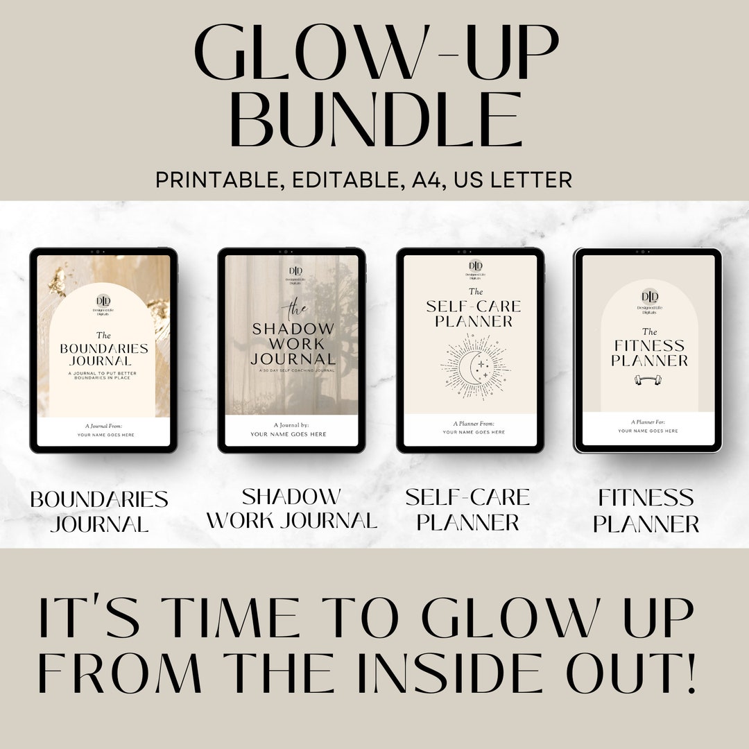 Glow up Bundle, Glow up From the Inside Out, Boundaries Journal ...