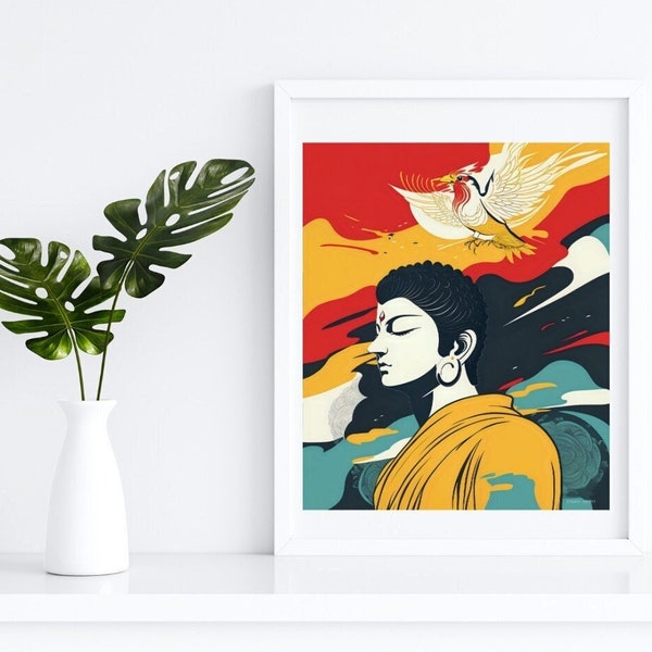 Buddha Wall Art or Console Table Decor | Size 16 in X 20 in | Instant download, Printable Wall Art. Meditation Decor, Zen wall art, Digital