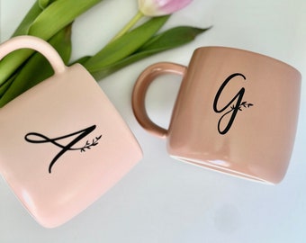 Personalized Initial Coffee Mug: Ceramic Custom Name Gift