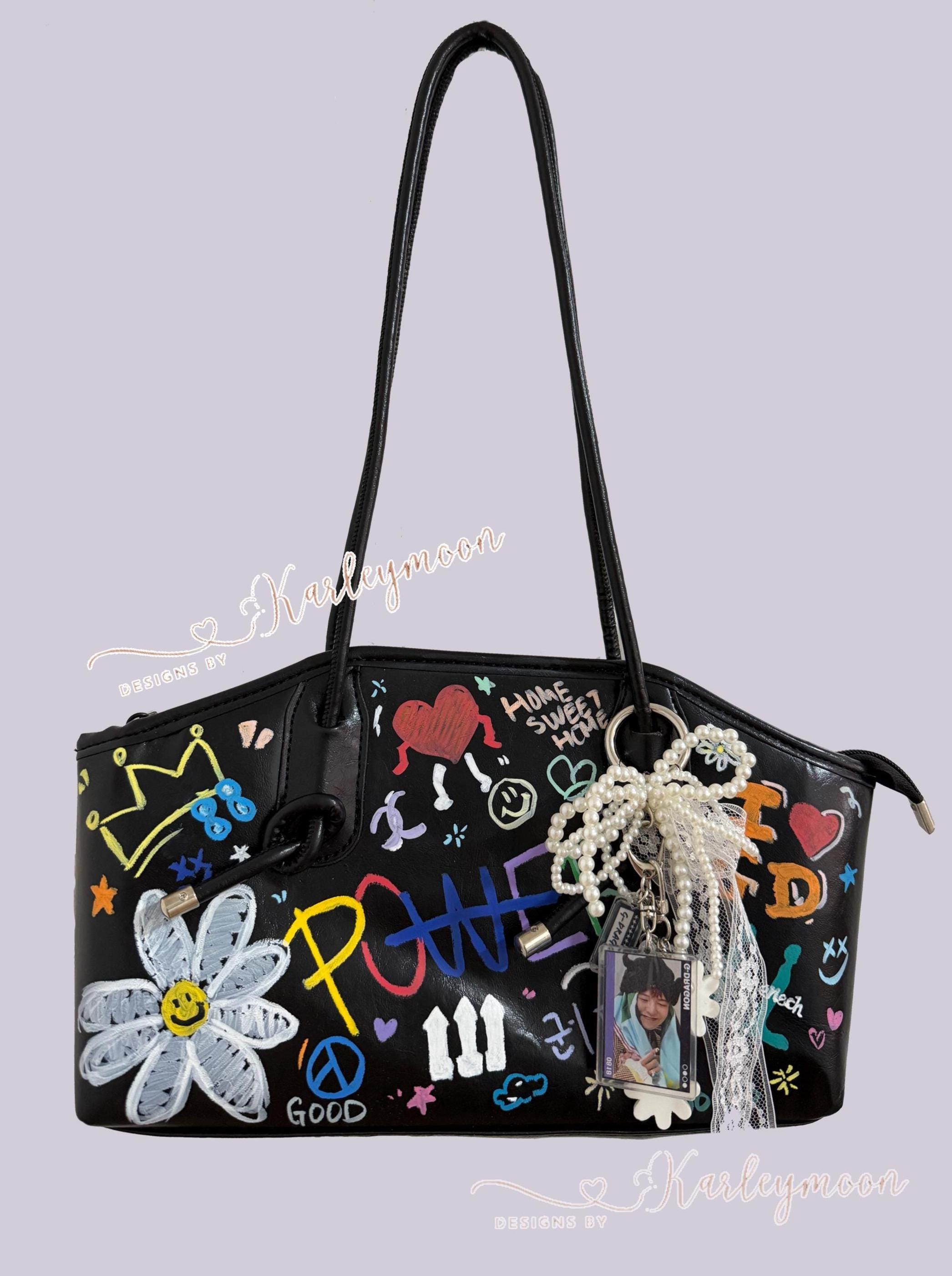 G-dragon Fans Support Handprinted Shoulder Bag | KPOP | Bag