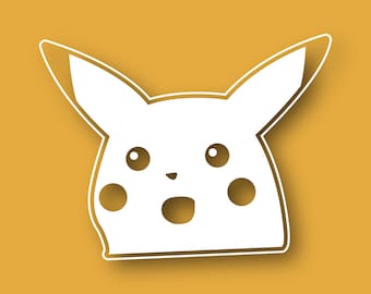 Surprised Pikachu Peeker Decal