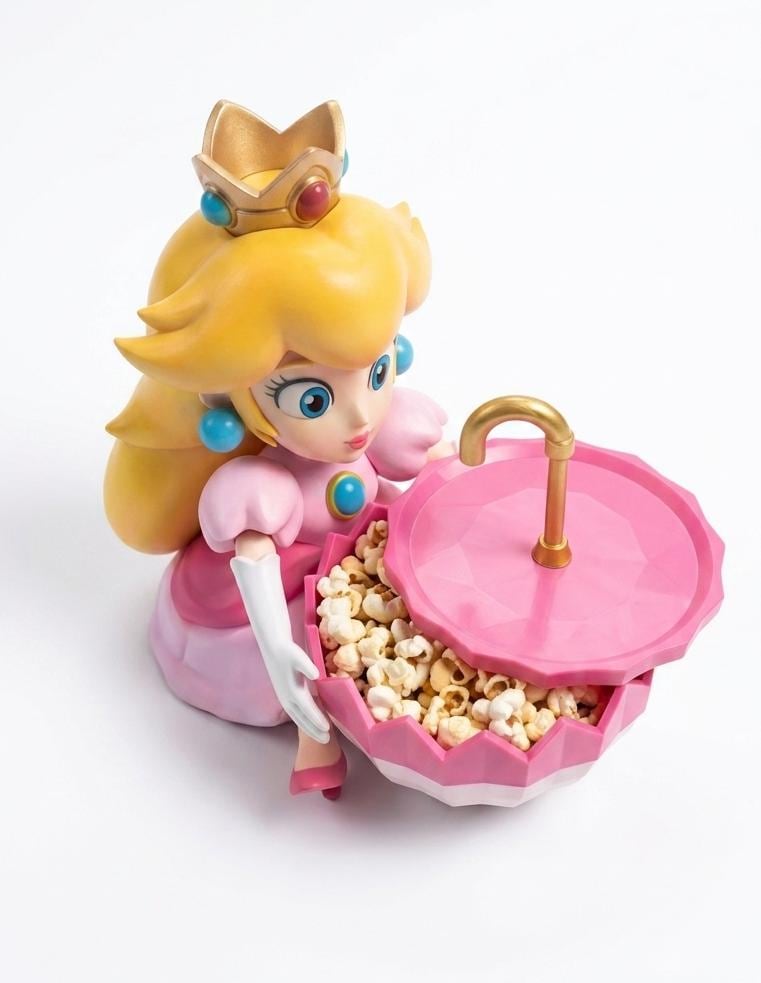 PRINCESS PEACH Popcorn Holder | 3D Print STL | Snack Container Stl