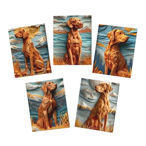 Cartes de voeux à motifs multiples en Vizsla hongrois (paquet de 5)
