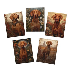 Cartes de voeux à motifs multiples en Vizsla hongrois (paquet de 5)