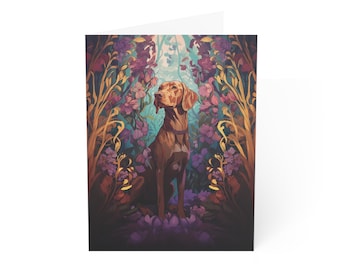 Ungarische Vizsla Grußkarten (1, 10, 30 und 50 Stück) Aquarell 1