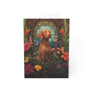 Cartes de vœux Vizsla hongroises (1, 10, 30 et 50pcs) Aquarelle 1