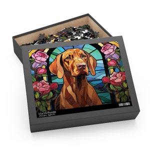 Hungarian Vizsla Stained Glass Puzzle (120, 252, 500-Piece)