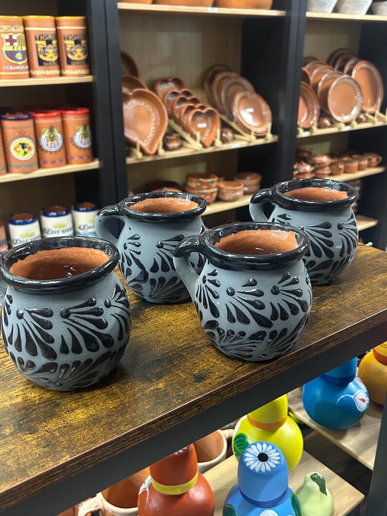 Coffee Clay Mug Black Coffee Mug Made In Mexico Taza Engobe Hecho En Mexico Taza Negro Engobe Negro