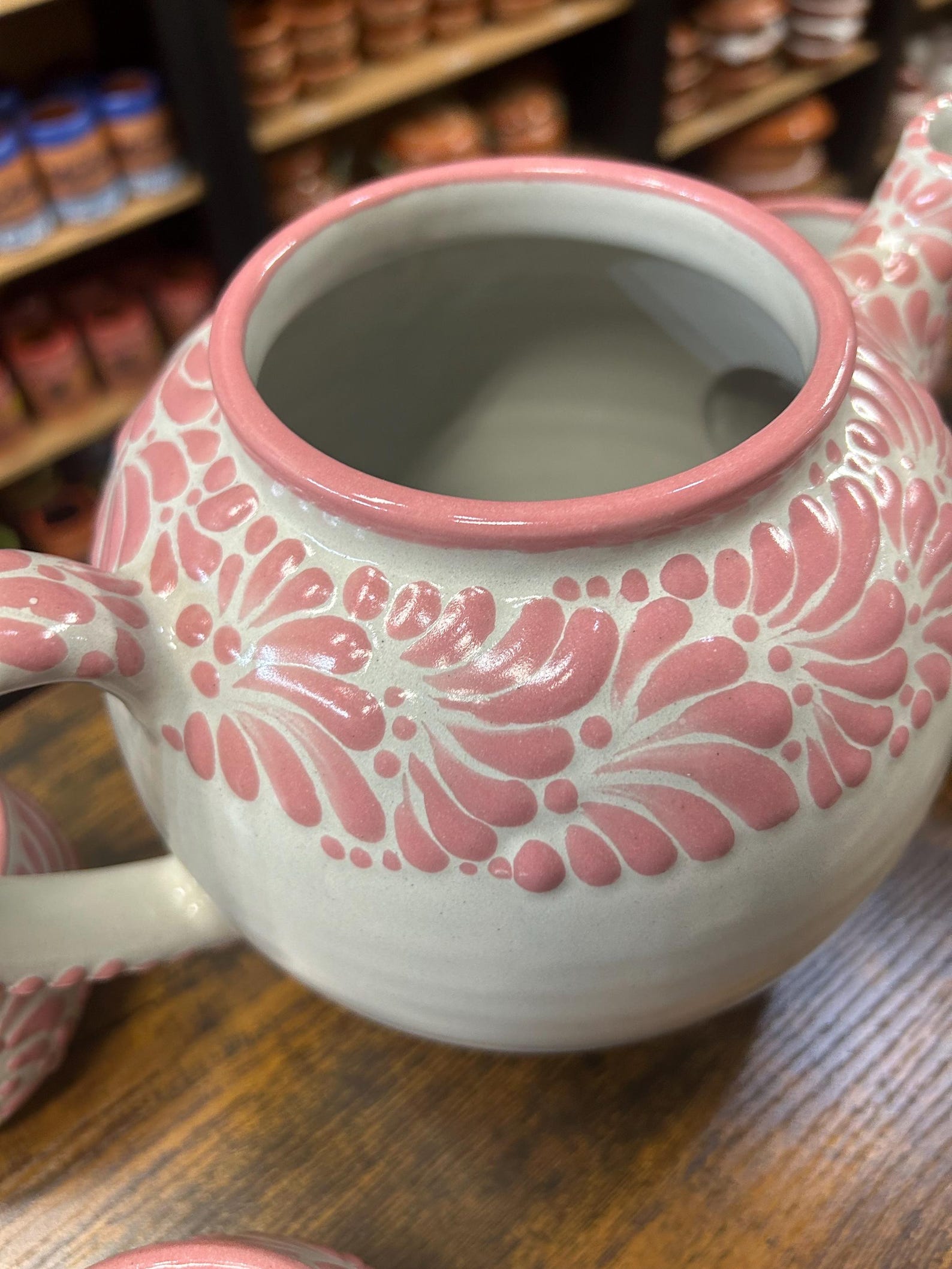 Tetera De Talavera Rosa Y Blanca Cafetera Talavera Hecho En México ...