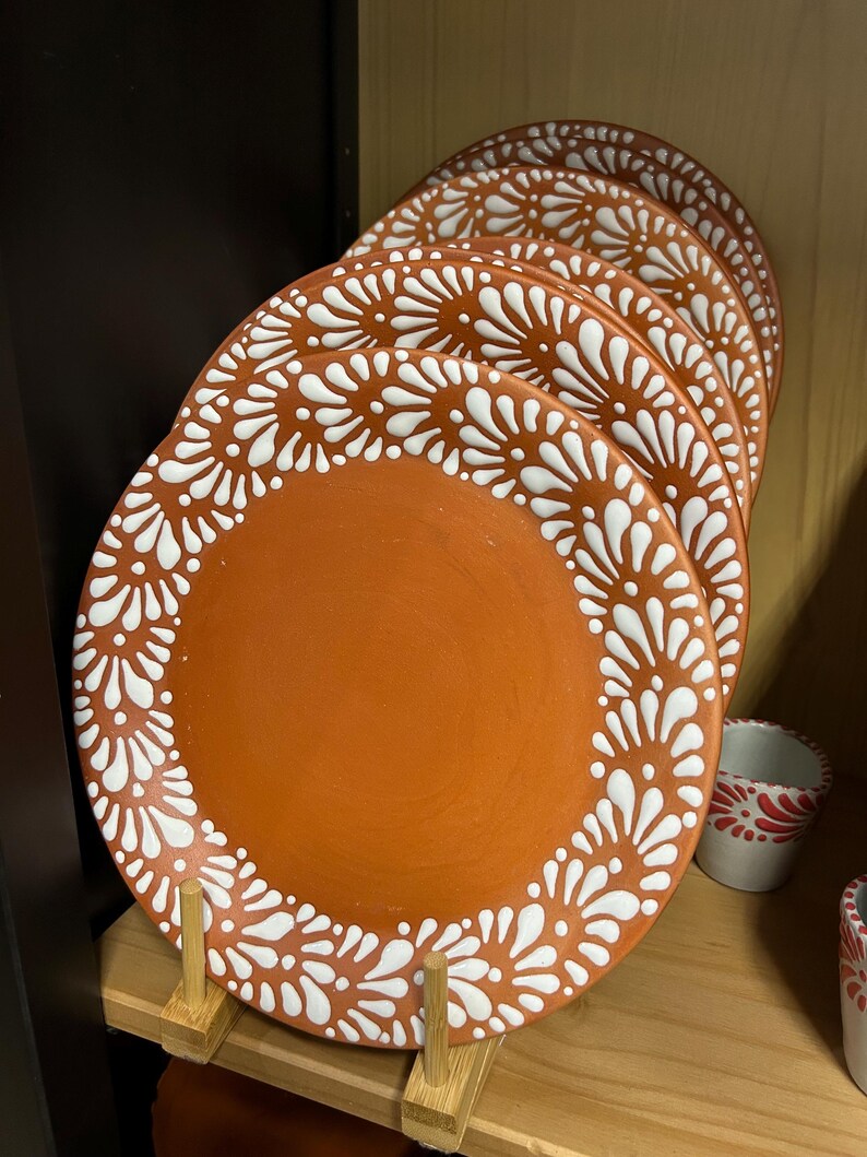 Clay Plate Handmade in Mexico Terracotta Plate Plato de Barro Hecho En Mexico Clay Natural Texture