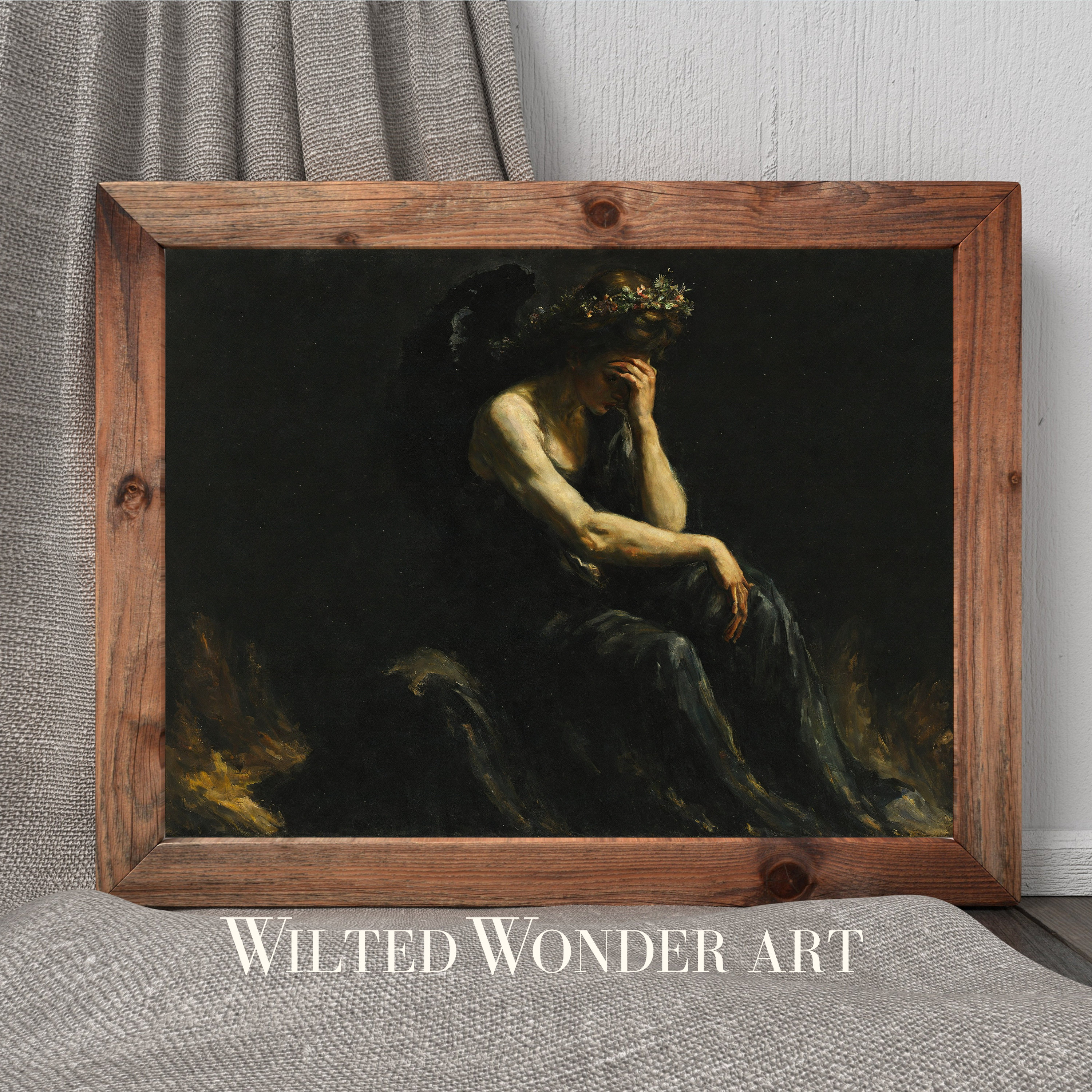 Dark Academia Angel of Despair Printable, Gothic Painting Download ...