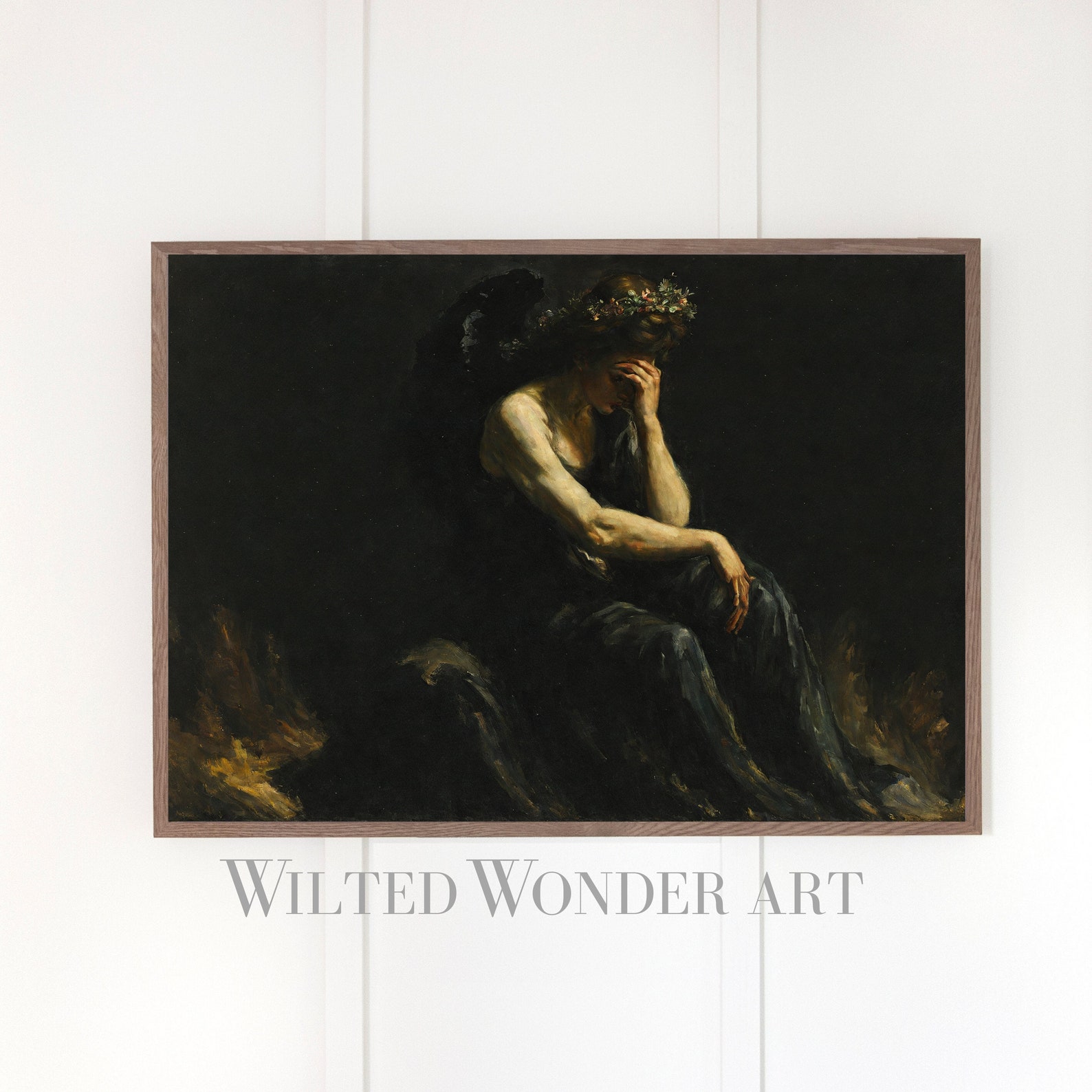 Dark Academia Angel of Despair Printable, Gothic Painting Download ...