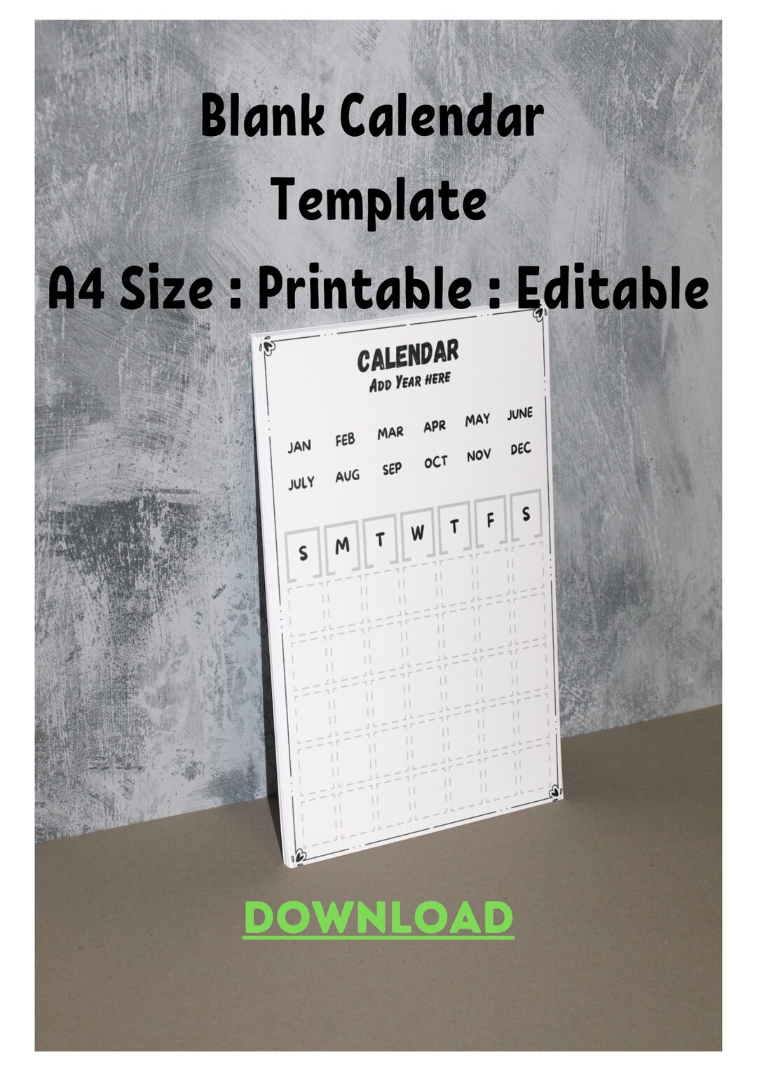 2024-blank-calendar-potrait-template-blank-and-printable-etsy