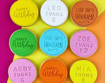 Custom stamped fondant cookies with message. Birthdays, Baby showers, Engagement, Weddings or any special occasion